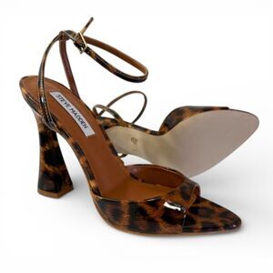STEVE MADDEN Beki Leopard Patent High Heel Sandals, NEW! Size 9